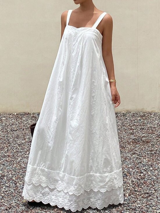 Dresses & Skirts - White Casual Women's Loose maxi Dress